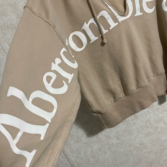 Abercrombie & Fitch Beige Sweatshirt with White Lettering - Picture 5 of 7